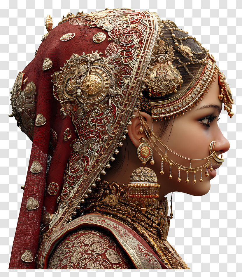 Indian Bride - Traditional Bride In Ornate Attire Transparent PNG