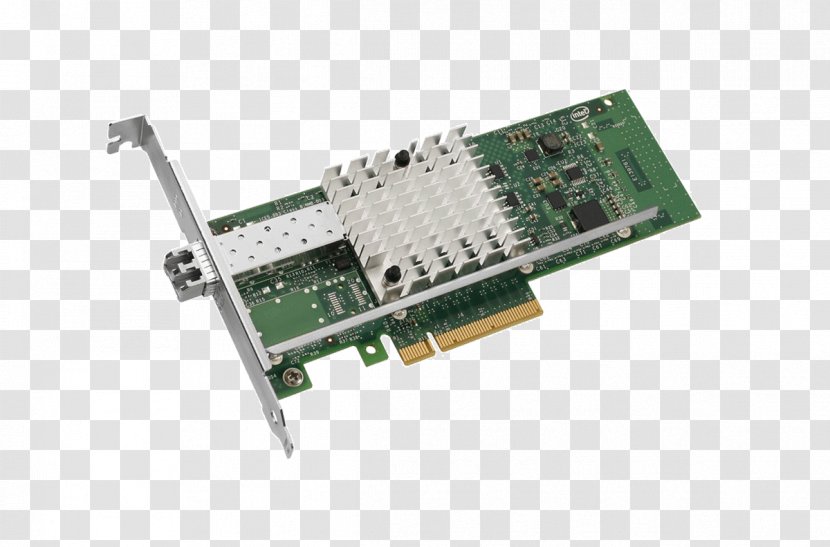 Intel 10 Gigabit Ethernet Network Cards & Adapters PCI Express Converged Adapter - Electronic Component Transparent PNG