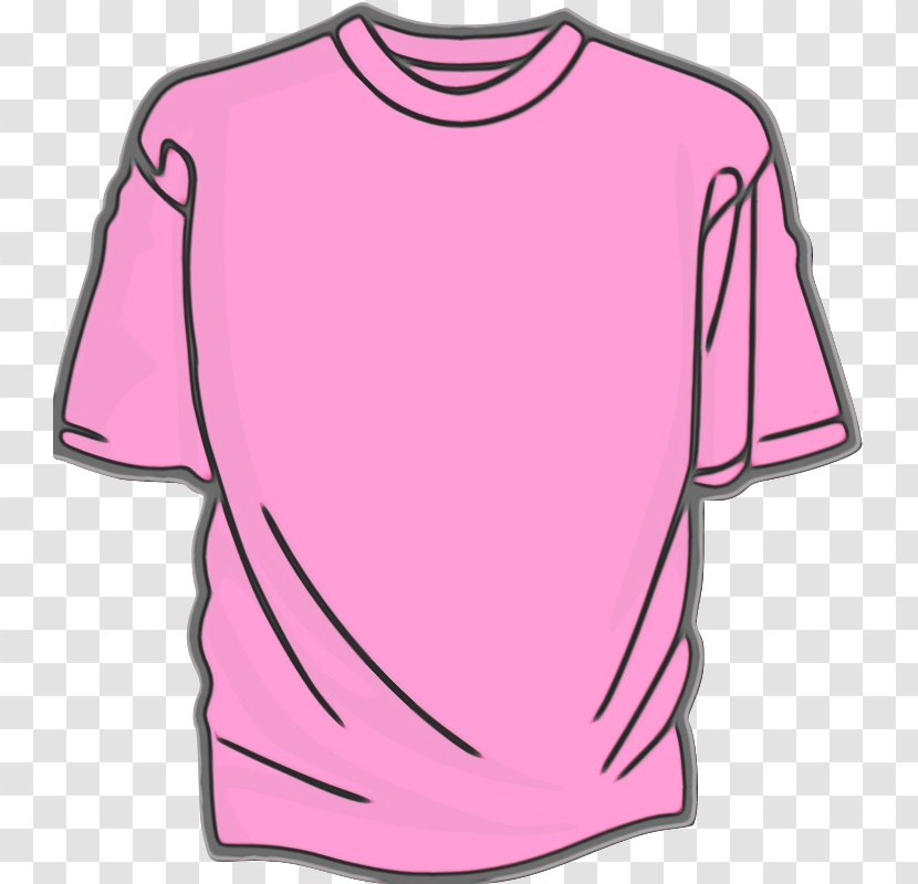 Clothing Pink T-shirt White Sleeve - Paint - Magenta Top Transparent PNG
