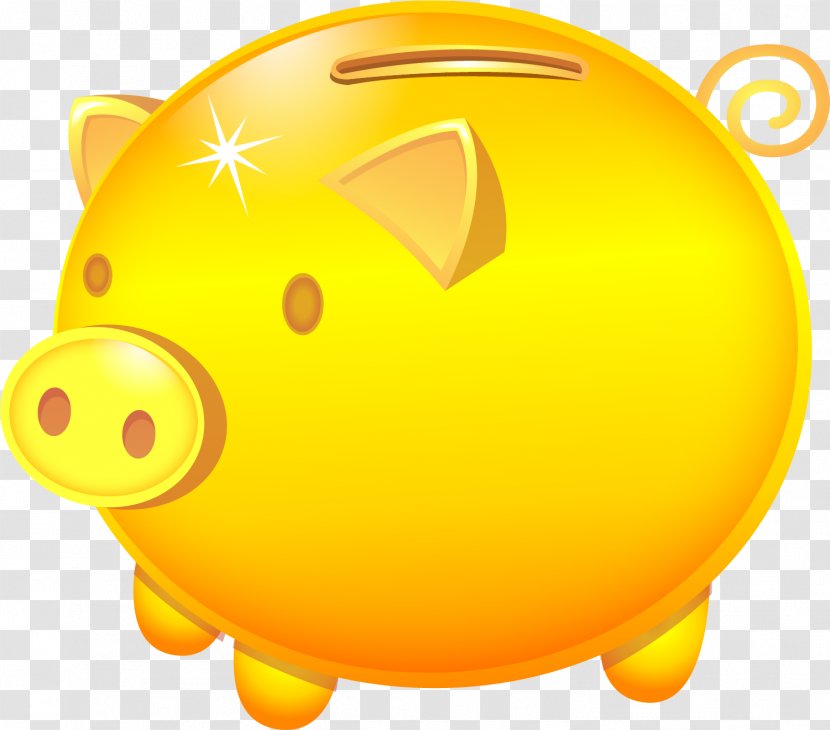 Domestic Pig Piggy Bank Money - Saving - Hand Painted Transparent PNG