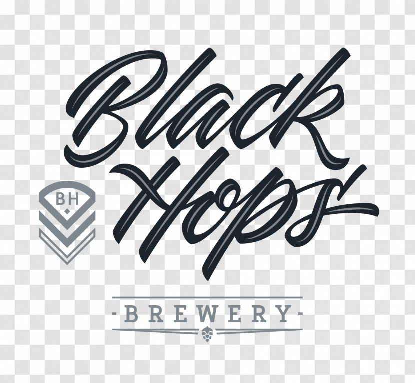 Black Hops Brewery Logo Beer Brewing Grains & Malts Design - Letras - Font Transparent PNG