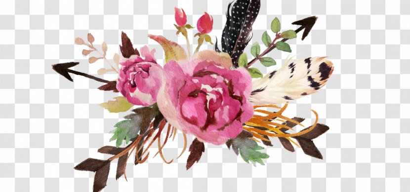 Floral Design Feather Flower Watercolor Painting - Flora - Creative Flowers Transparent PNG