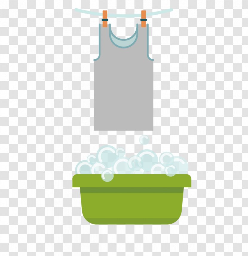 Download Clip Art - Designer - Washtub Vest Dry Clothes Rope Transparent PNG