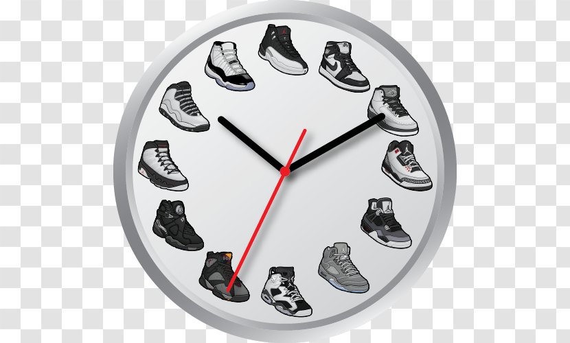 Air Jordan Clock Shoe Sneakers Sneaker Collecting - Size - White Walls Transparent PNG
