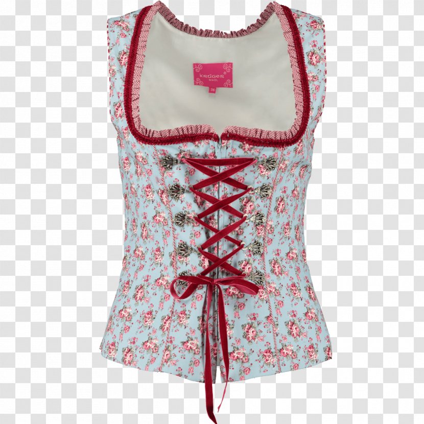 Bodice Blouse Dirndl Folk Costume Krüger Madl Mieder - Flower - Shopping Clothes Transparent PNG