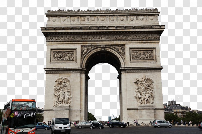 Arc De Triomphe Eiffel Tower Champs-Élysées Notre-Dame Paris Place La Concorde - Facade - In Attractions Transparent PNG