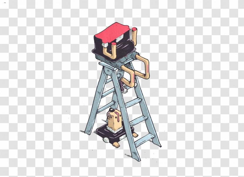 Drawing Graphic Design Behance Illustration - Character - Simple Square Man Ladder Transparent PNG