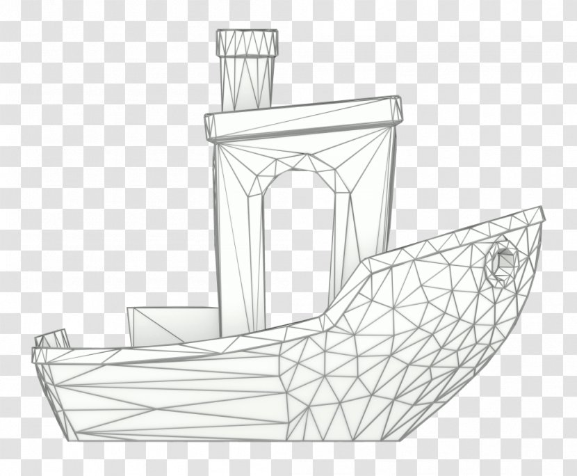 3DBenchy 3D Printing Computer Graphics Wire-frame Model Modeling - Furniture - Wireframe Transparent PNG