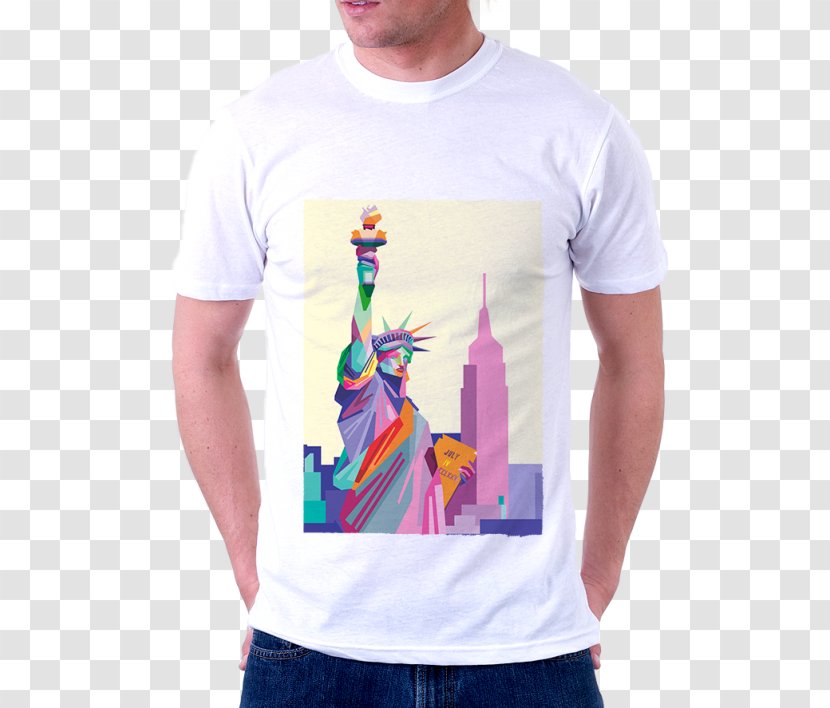 T-shirt Pop Art Painting Contemporary New York City - Neck Transparent PNG
