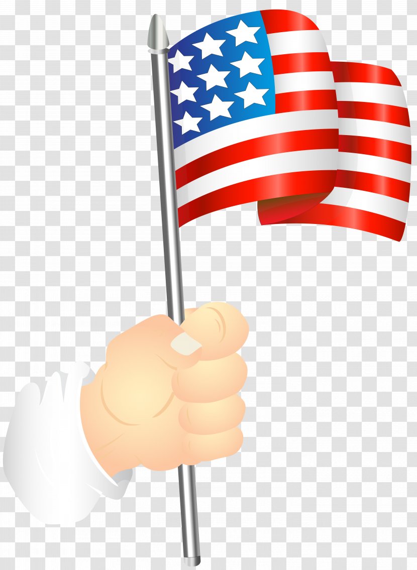Flag Of The United States Clip Art - Hand - With An American Image Transparent PNG