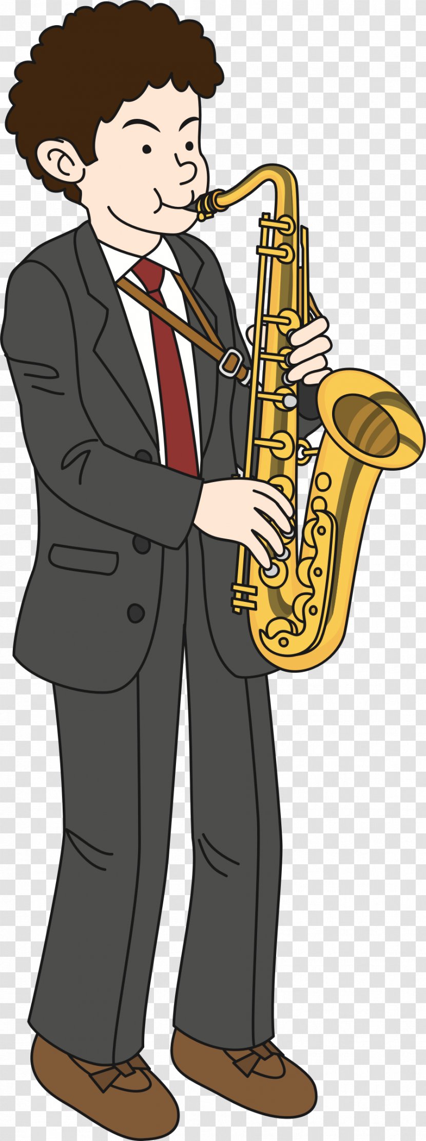 Saxophone Cartoon Saxophonist - Silhouette Transparent PNG