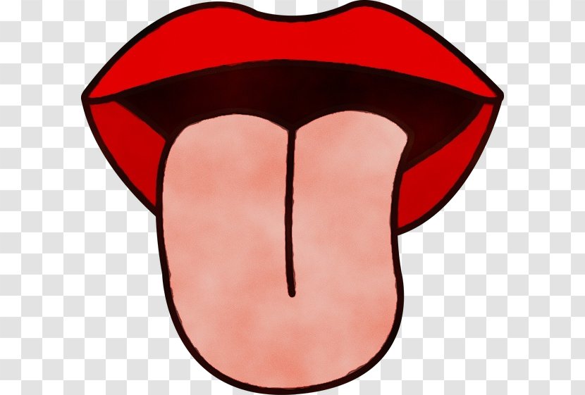 Red Clip Art Lip Tongue Mouth - Wet Ink - Symbol Neck Transparent PNG