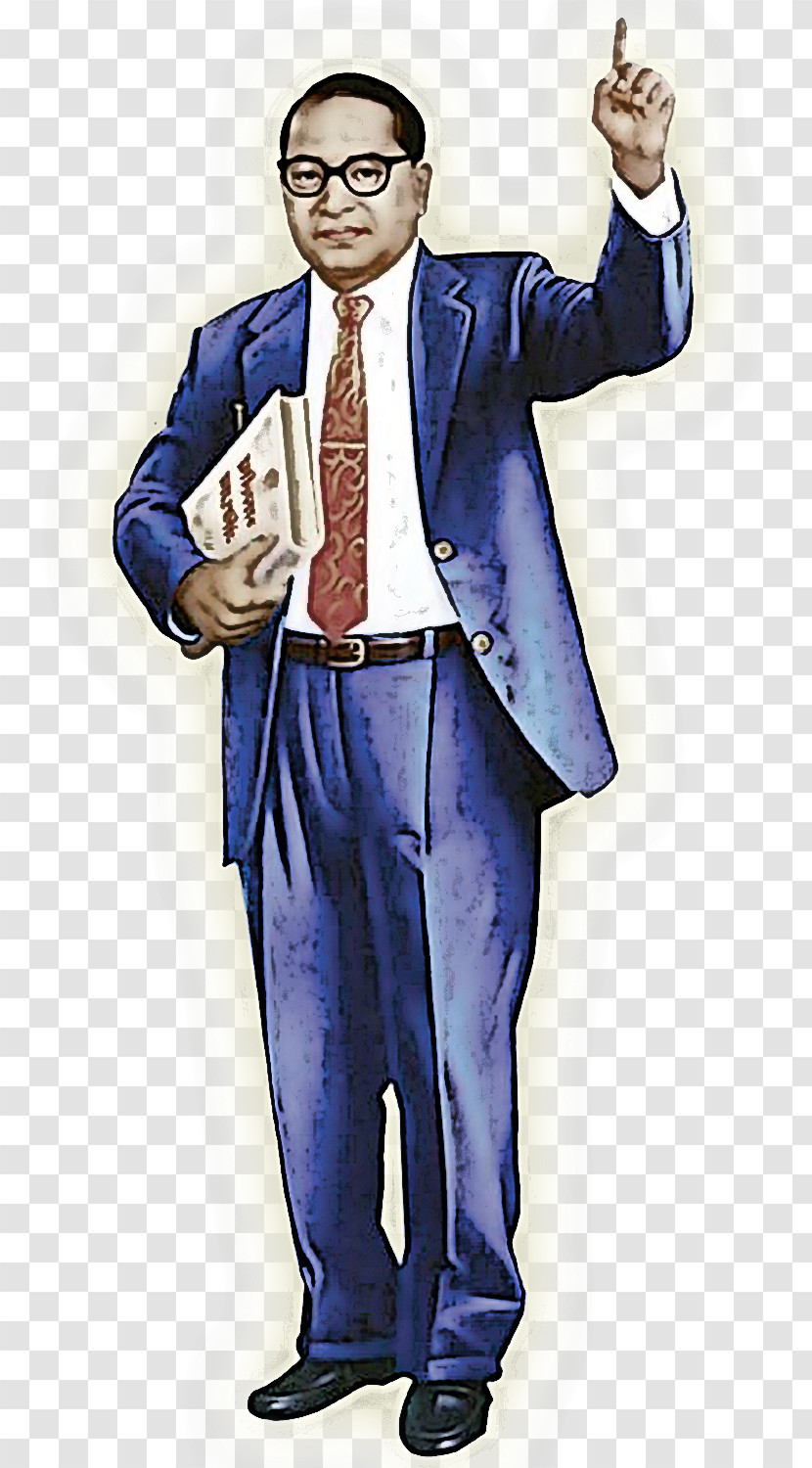 Suit Standing Cartoon Formal Wear Tie Transparent PNG