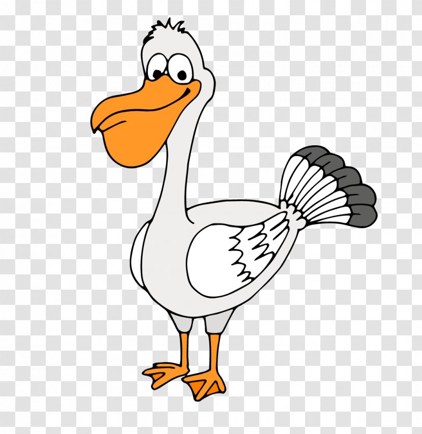 Duck Goose Bird Common Ostrich Chicken - Vector Cartoon Painted White Transparent PNG
