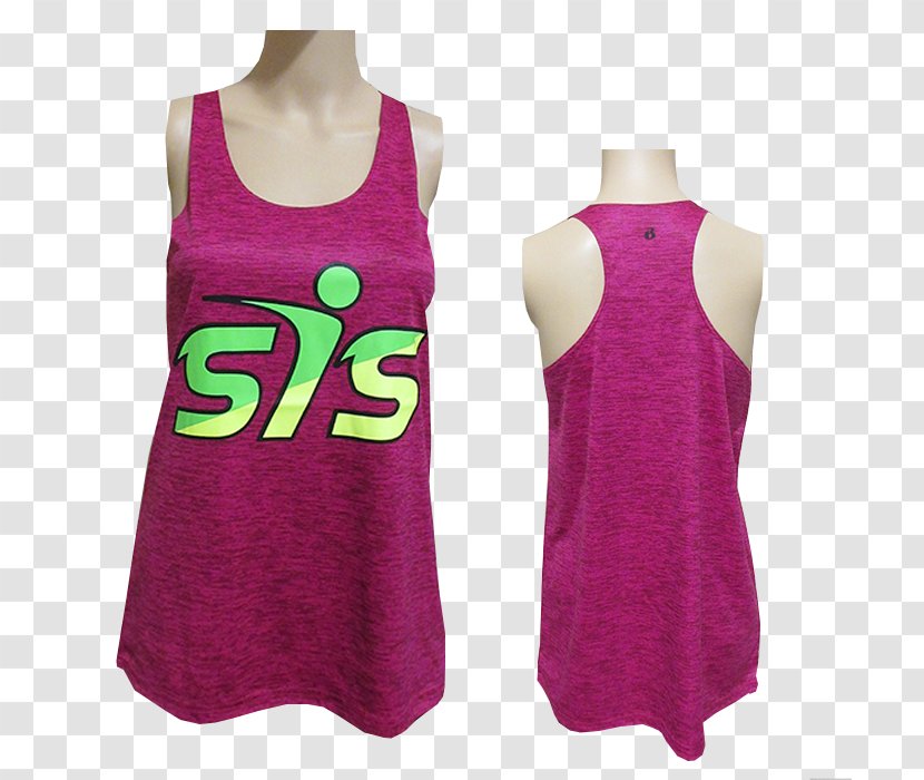 Gilets T-shirt Sleeveless Shirt Dress - Magenta - Personalized Summer Discount Transparent PNG