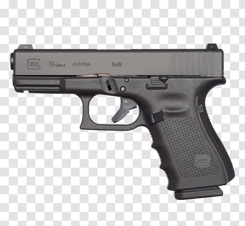 Glock Ges.m.b.H. GLOCK 19 Semi-automatic Pistol 34 - Handgun Transparent PNG