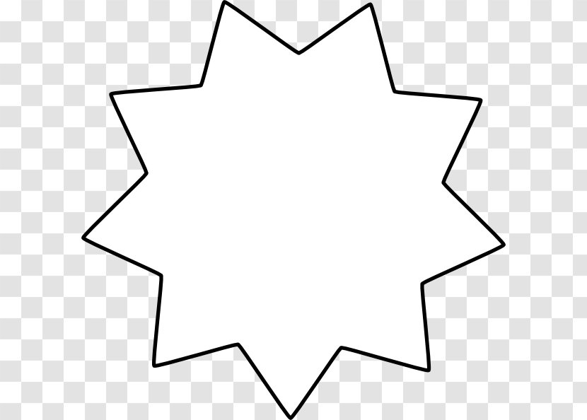 Star Polygon Black And White Clip Art Transparent PNG