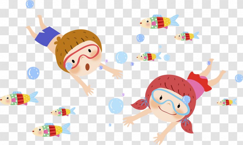 Underwater Diving Snorkeling Photography Fishing - Frame - A Swimming Child Transparent PNG