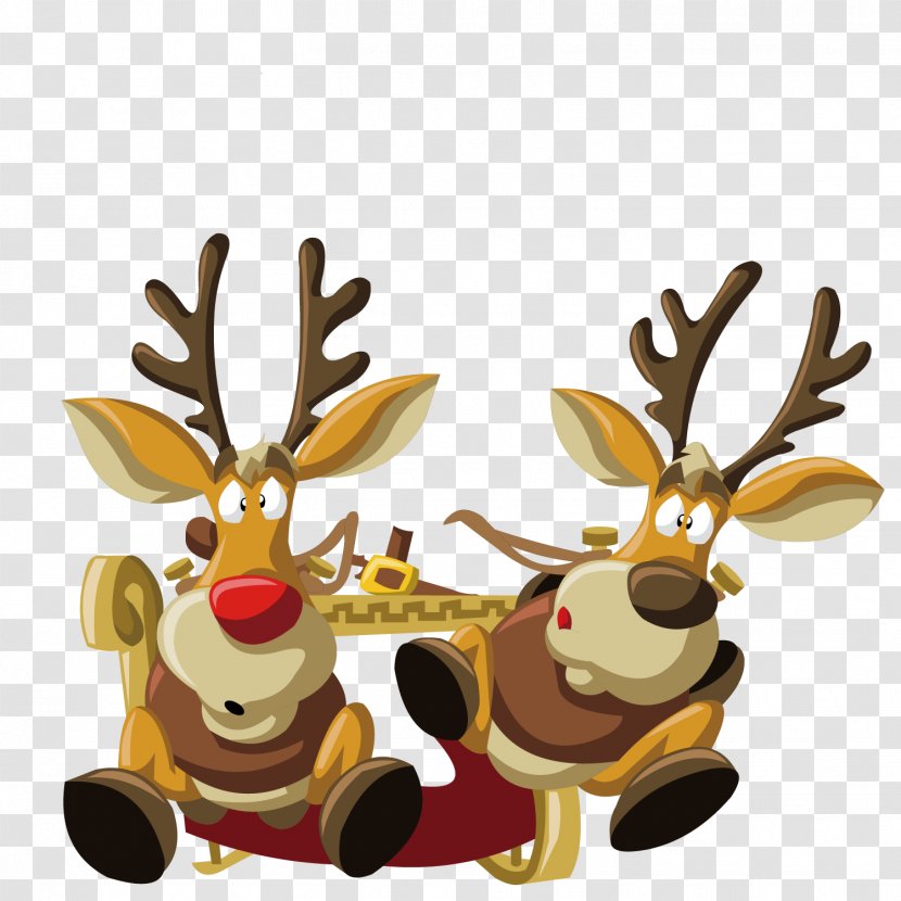 Santa Claus Rudolph Reindeer Christmas Sticker - Pillow - Long Horned Deer Rat Transparent PNG