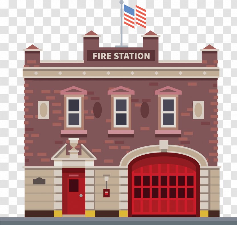 Vector Graphics Fire Station Firefighter Stock Illustration - Buildings Transparent PNG