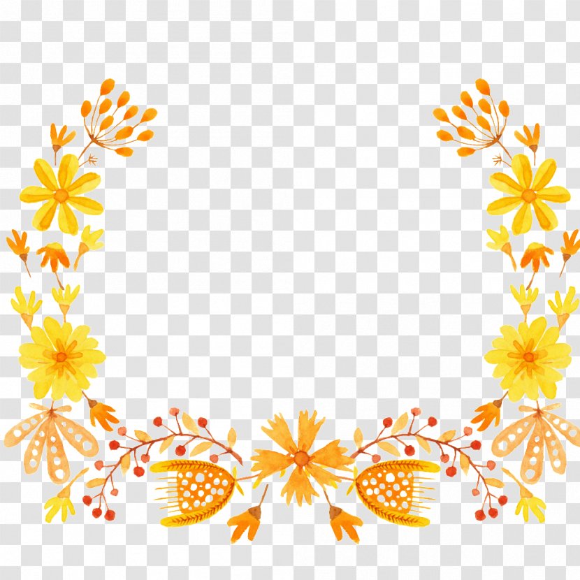 Borders And Frames Floral Design Clip Art Flower - Orange - Cyclo Transparent PNG