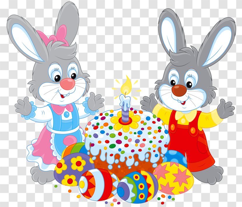 Easter Bunny Hare Rabbit Clip Art - Two Rabbits Transparent PNG
