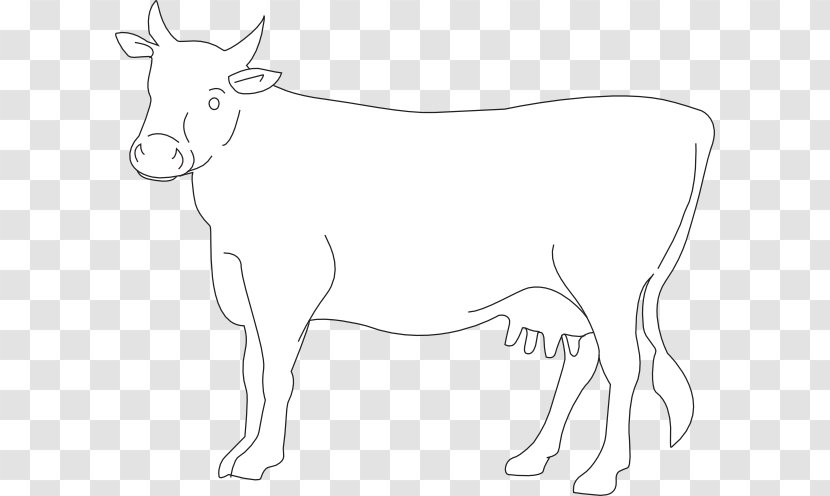 Dairy Cattle Clip Art Calf Jersey Ox - Wildlife - Cow Outline Transparent PNG