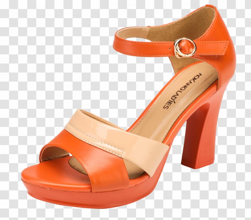 High-heeled Footwear Sandal Dress Shoe - Basic Pump - Orange Fish Heel Sandals Transparent PNG