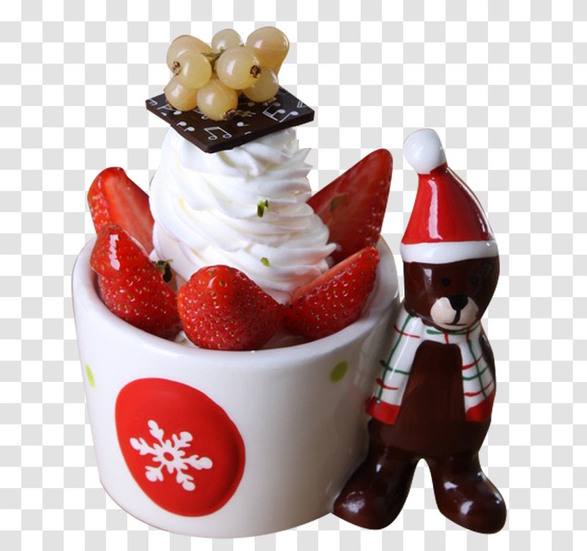 Strawberry Ice Cream Sundae Frozen Yogurt Parfait - Lovely Dessert Transparent PNG
