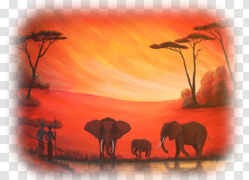 African Elephant Painting Acrylic Paint Elephants - Ecoregion Transparent PNG