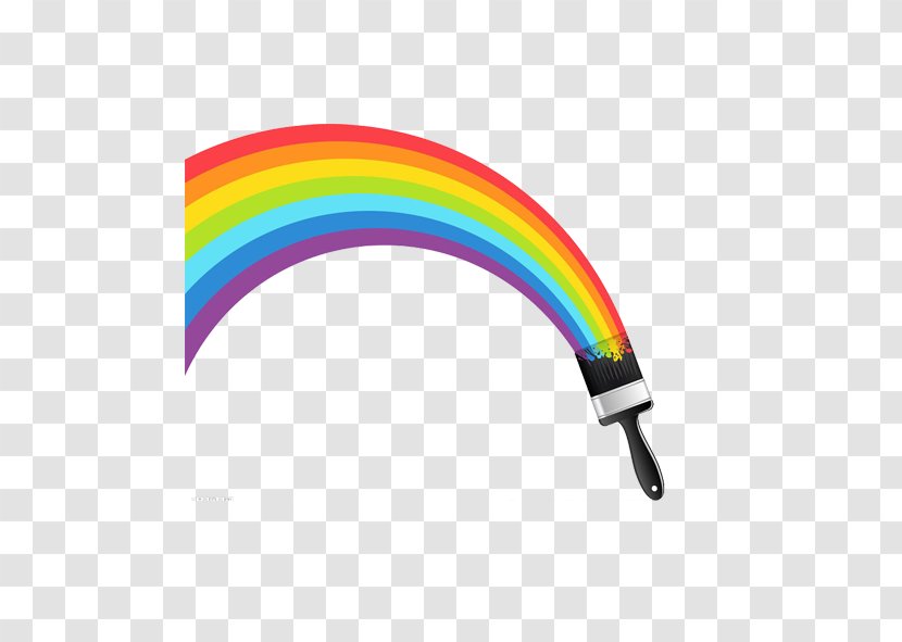 Paintbrush - Brush - Cartoon Rainbow Transparent PNG