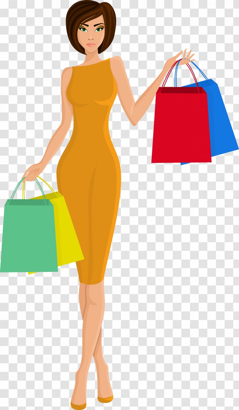 Shopping Bag - Flower - Beautiful Woman Transparent PNG