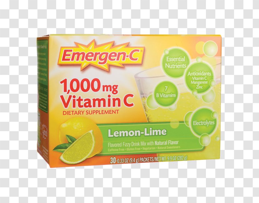 Dietary Supplement Emergen-C Drink Mix Vitamin C - Fruit - Lemon And Lime Transparent PNG