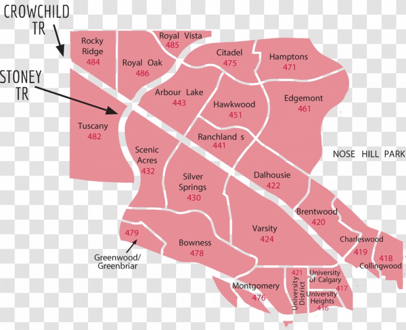 Arbour Lake Edgemont North Vancouver Panorama Hills Charleswood - Diagram - City Map Transparent PNG