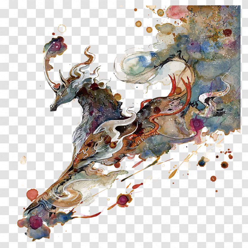 DeviantArt Watercolor Painting Work Of Art - Vector Unicorn Transparent PNG