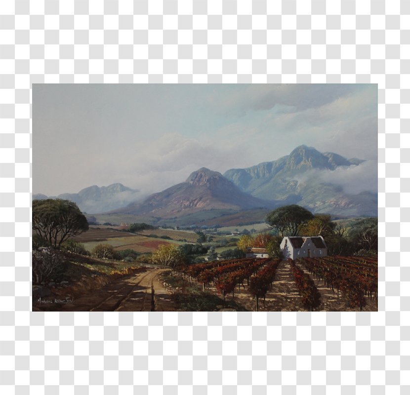 Artist Oil Painting Canvas - Mountain Range - Vineyard Transparent PNG