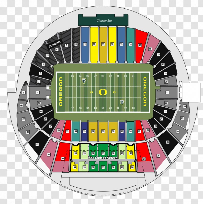 Autzen Stadium Oregon Ducks Football Seating Assignment Aircraft Seat Map - Duck Transparent PNG