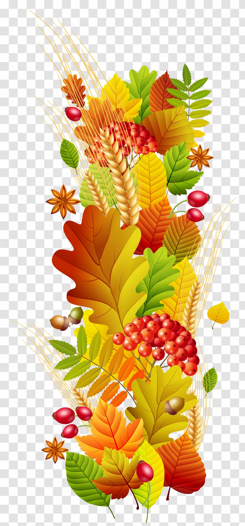 Autumn Season Floral Design Clip Art - Danderyds Bibliotek - Fall Deco Clipart Transparent Picture Transparent PNG