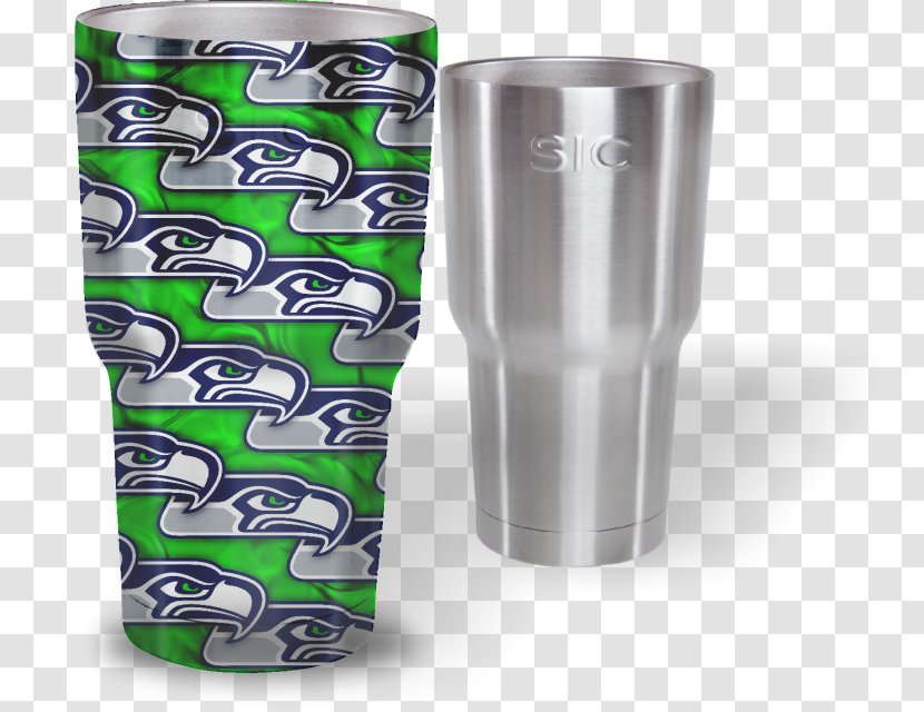 Hydrographics Perforated Metal Glass Check Pattern - Cup - Seattle Seahawks Transparent PNG