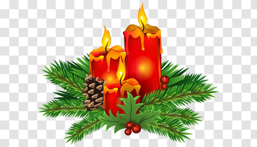 Christmas Candle Clip Art - Scalable Vector Graphics - Pine Boughs And Candles Transparent PNG