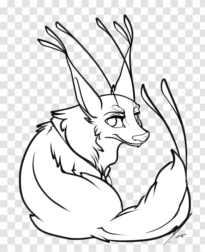 Domestic Rabbit Hare Red Fox Whiskers Clip Art - Drawings Of Fantasy Animals Transparent PNG