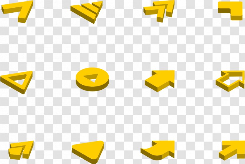 Arrow Keys Icon - Text - Yellow Direction Transparent PNG