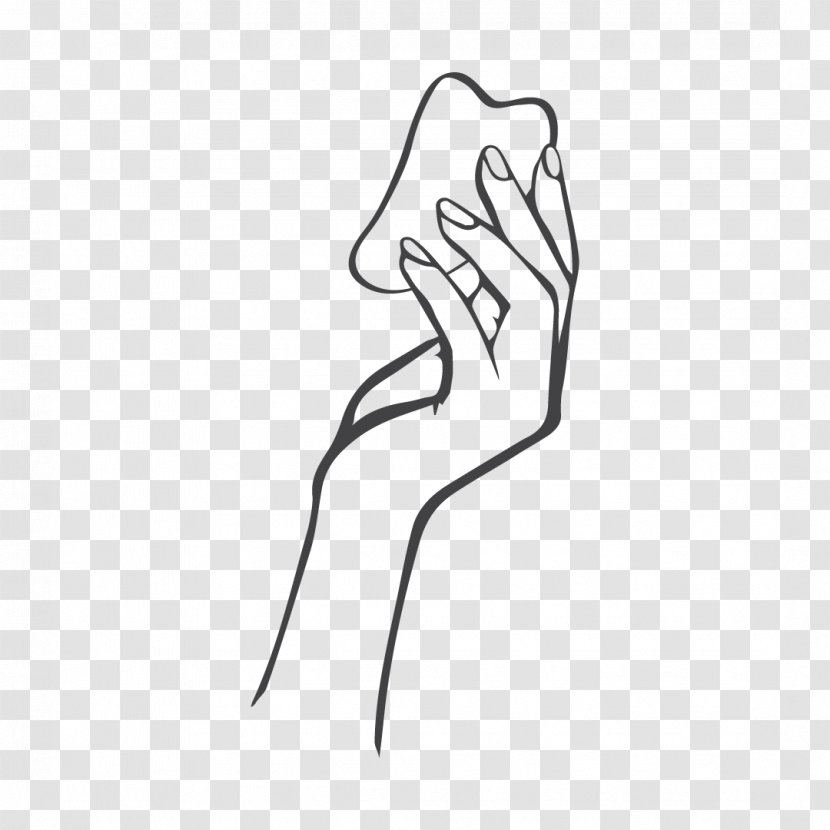 White Line Art Arm Hand Finger - Elbow Joint Transparent PNG