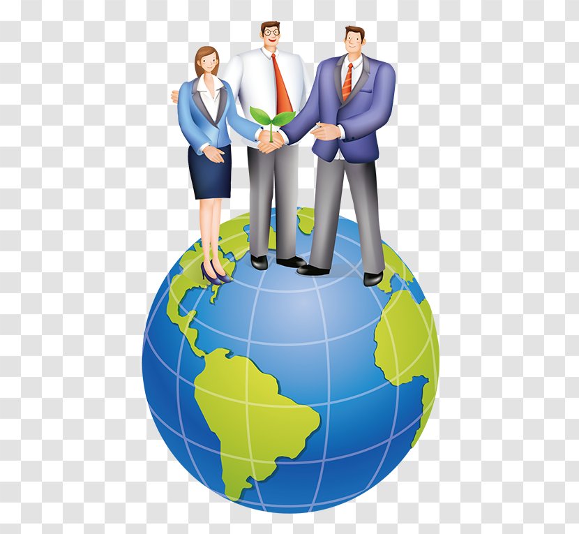 Cartoon Business Drawing Commerce Illustration - Earth - Businesses Transparent PNG