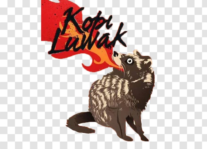 Coffee Caffxe8 Americano Cat Kopi Luwak Cafe - Tail - A Musk Breathing In Its Mouth Transparent PNG