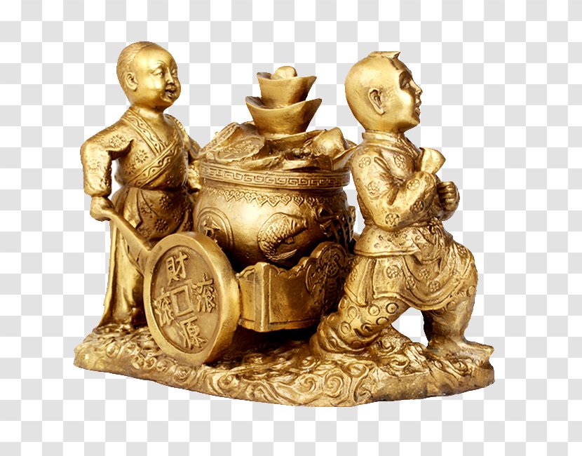 Goods Sudhana Feng Shui Chinese Zodiac - Classical Sculpture - Boy Trolley Transparent PNG
