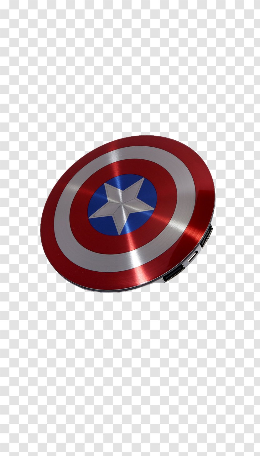 Captain America's Shield Battery Charger USB Tablet Computer - Emblem - America Charge Treasure Transparent PNG