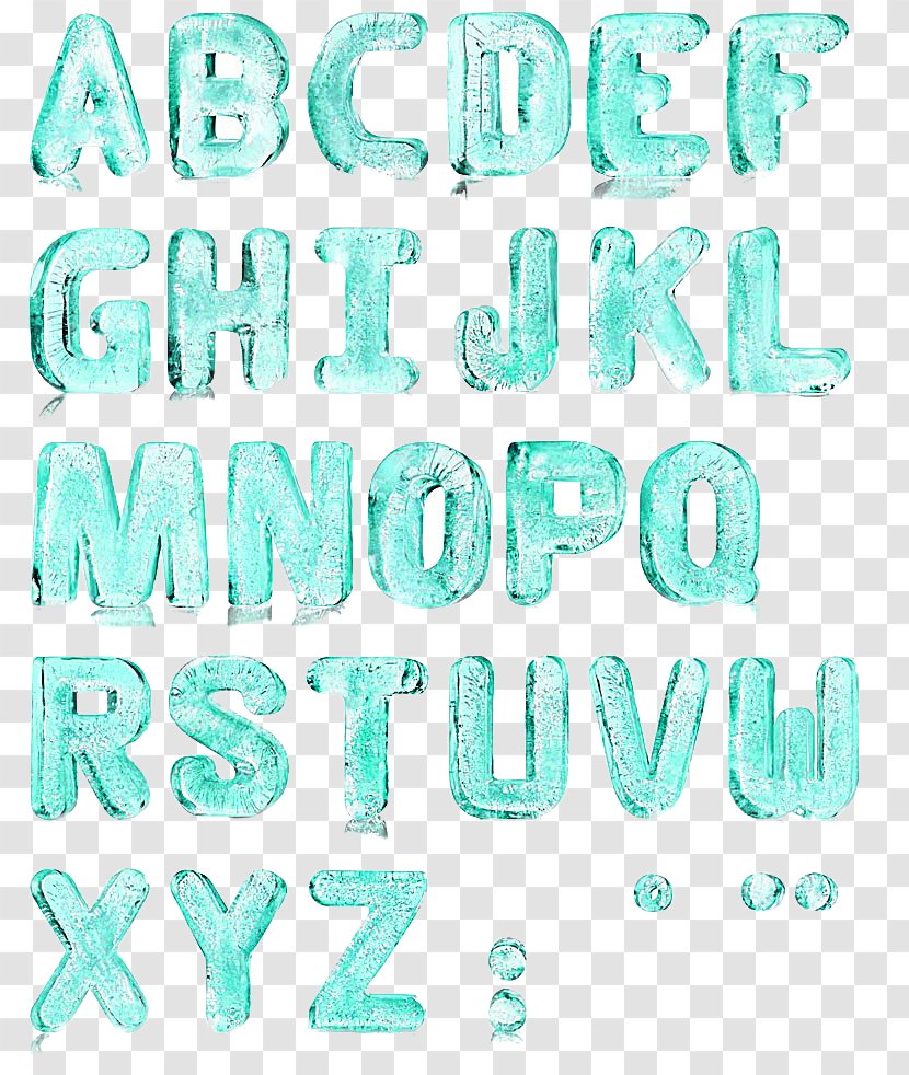 Free Ice Blue Water Alphabet Buckle Material - Number Transparent PNG