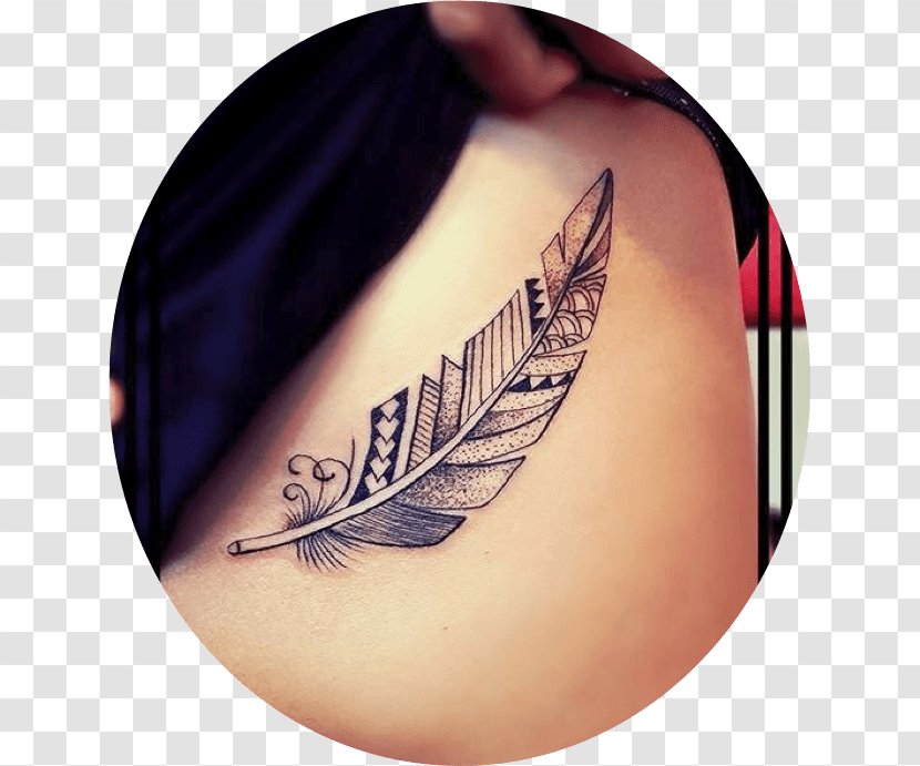 Abziehtattoo INKORPOREL Idea Feather - Snow - Tatouage Transparent PNG