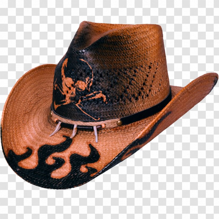 Cowboy Hat Top Toyo Straw - Leather Transparent PNG